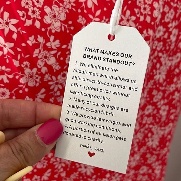 NWT Made With Love‎ ❤️Baby Doll Dress. Size Large. Floral - Picture 5 of 10